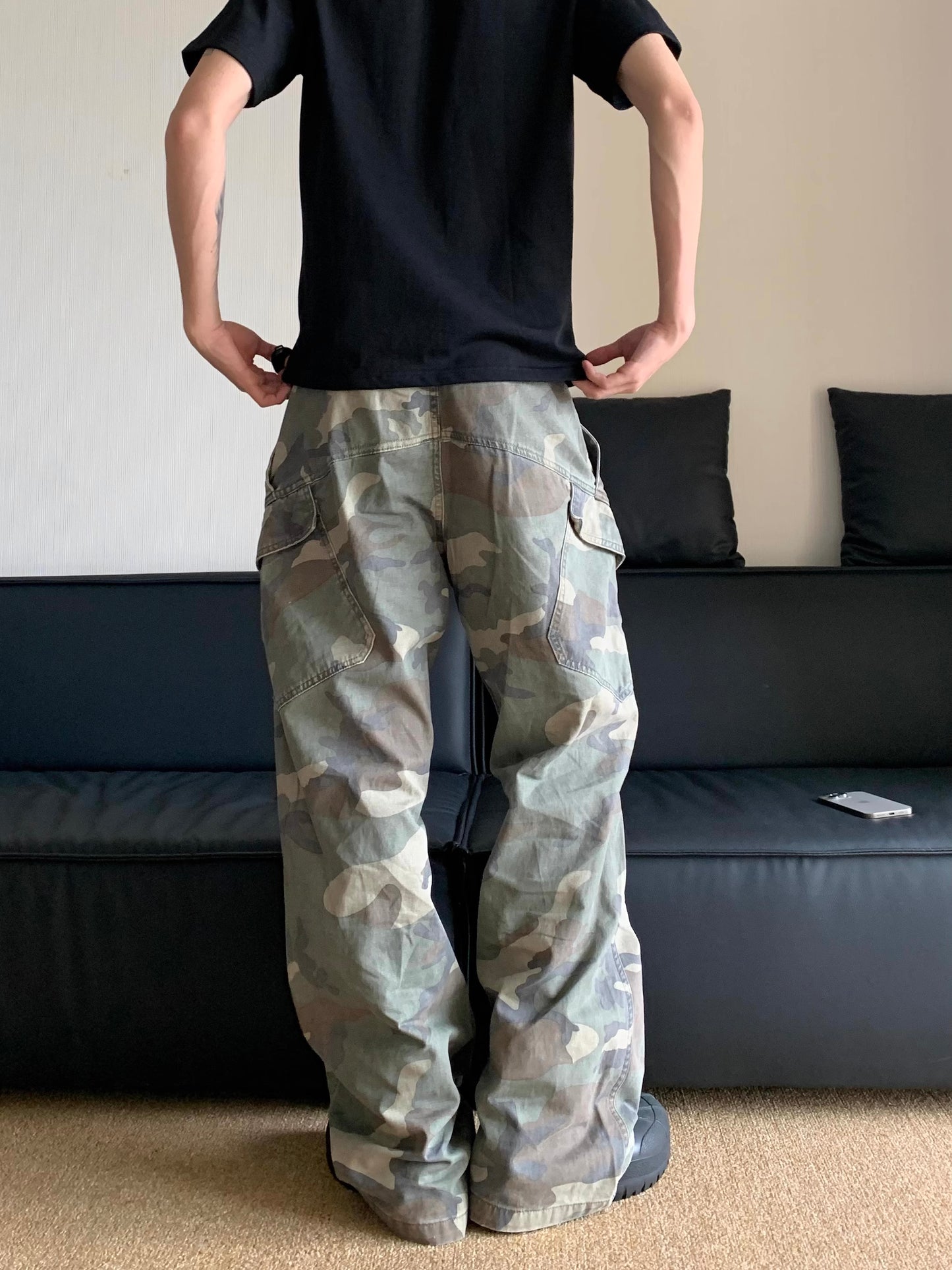 Camo Slim Fit Straight Jeans