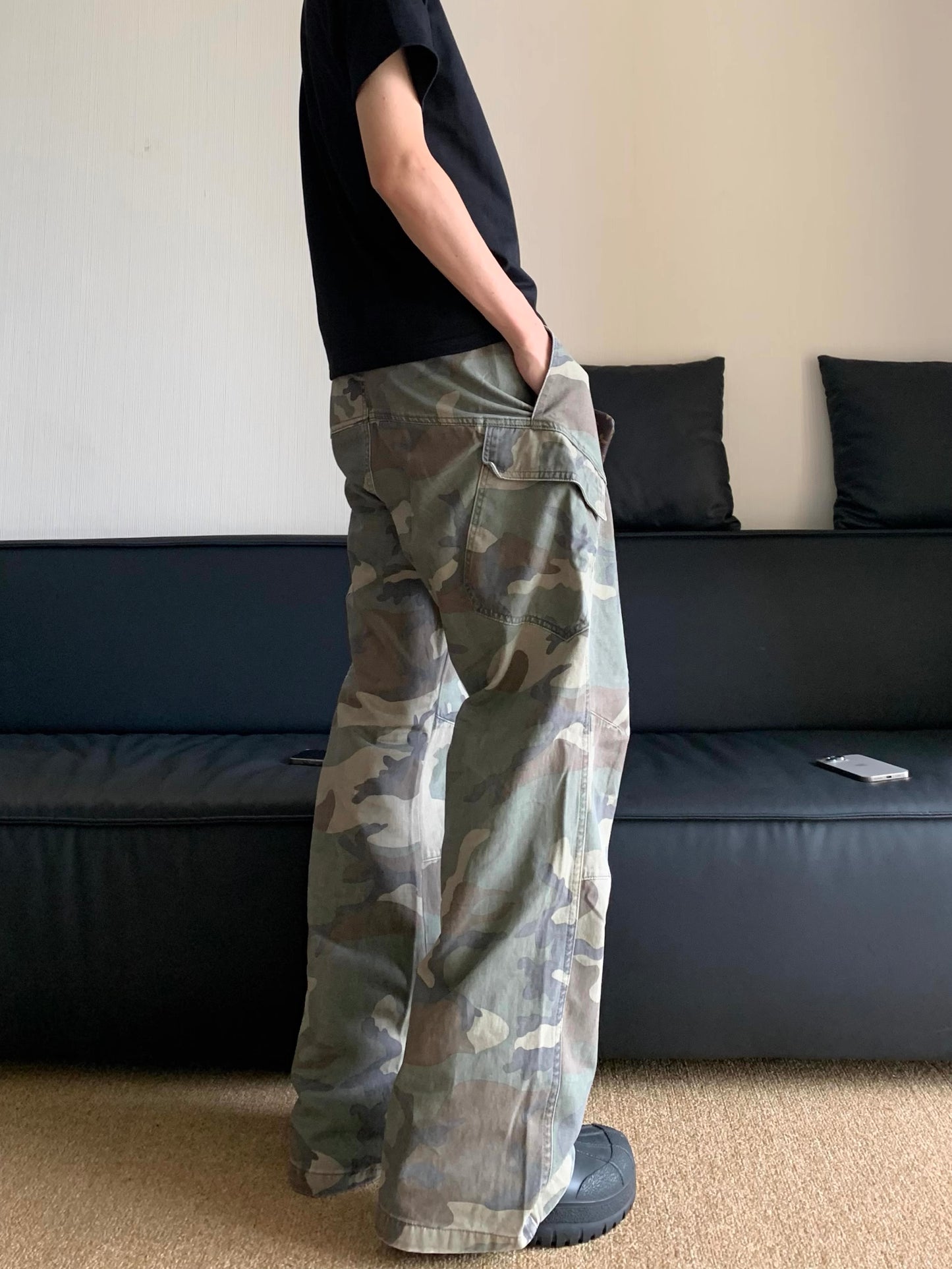 Camo Slim Fit Straight Jeans