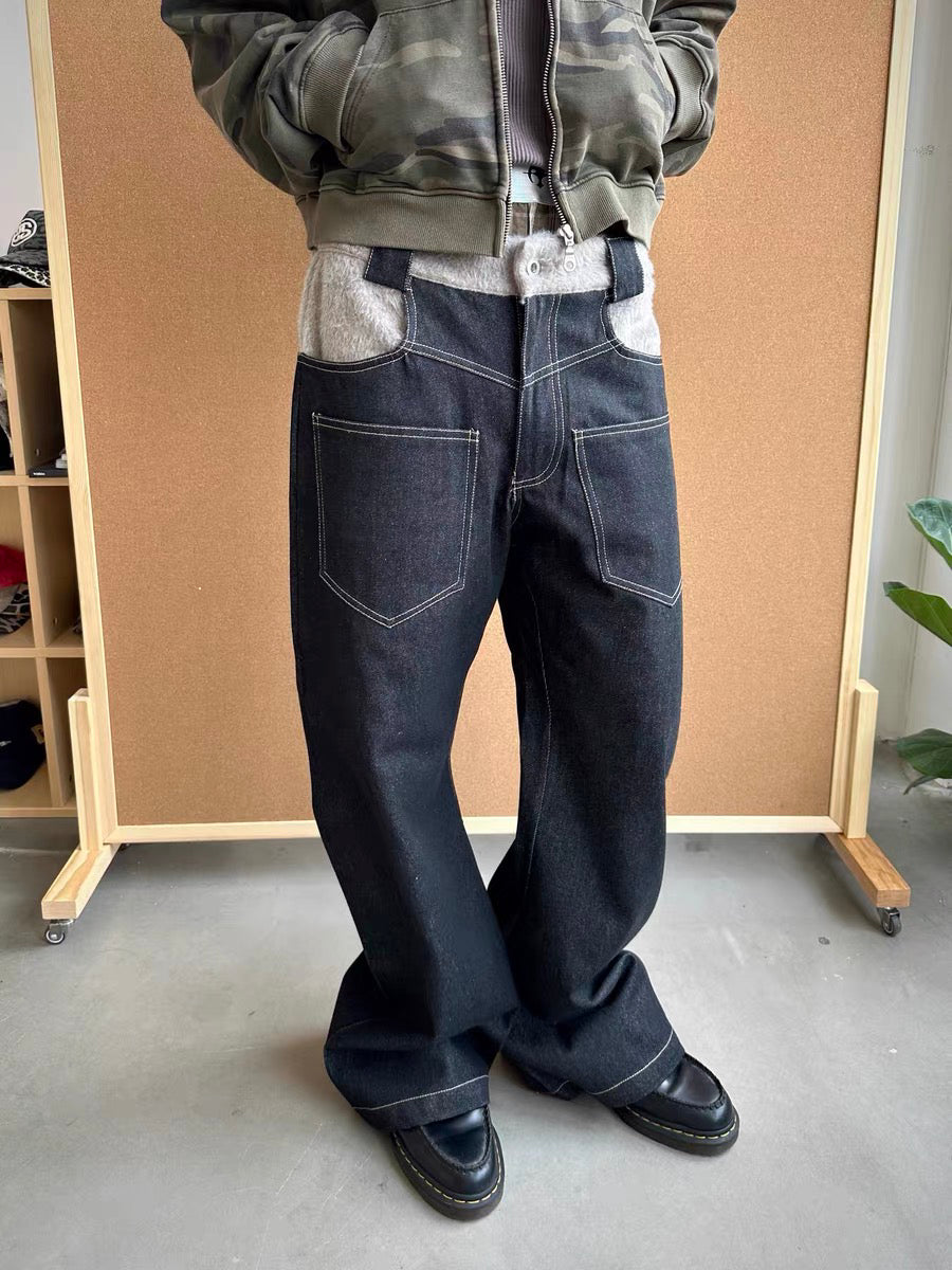 Japanese Okama Casual Straight Leg Jeans